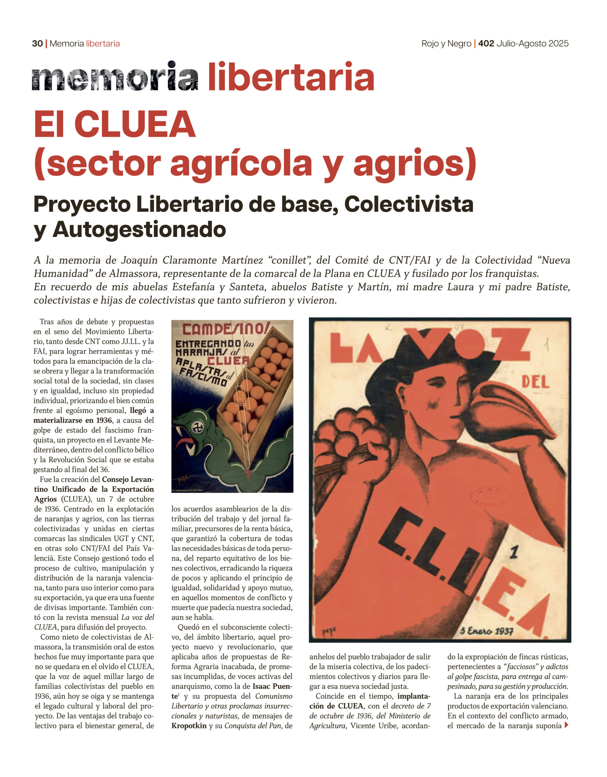 Memoria Libertaria Julio-Agosto 2025