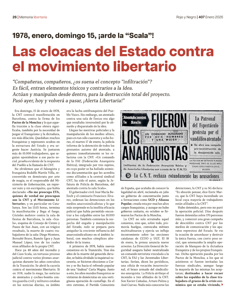 Memoria Libertaria Enero 2026