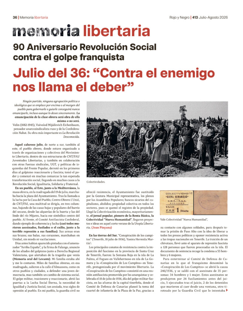 Memoria Libertaria Julio-Agosto 2026