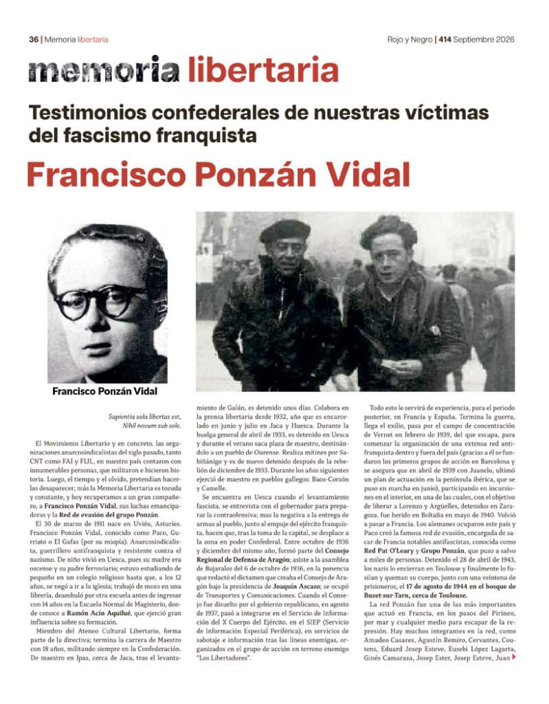 Memoria Libertaria Septiembre 2026
