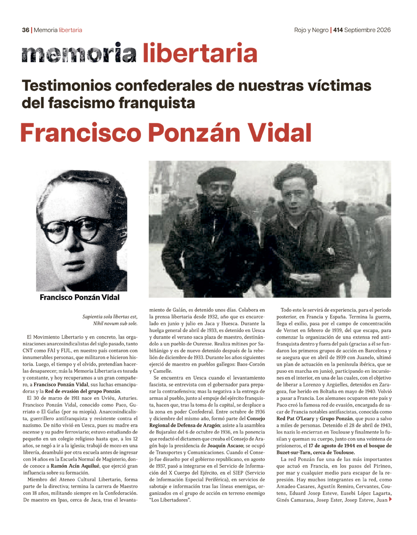 Memoria Libertaria Septiembre 2026